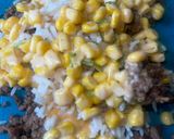 A picture of step 2 of Elote corn dip 🌽.