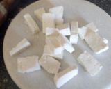 A picture of step 4 of Paneer korma with jeera rice.
