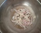 A picture of step 2 of Kerala style Nei choru (One pot meal ghee Rice).