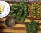 A picture of step 1 of Stuff whole green moong chila.