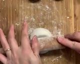 A picture of step 4 of The sticky rice cake with sweet black sesame paste.