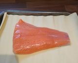 A picture of step 1 of Salmon wrap.