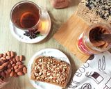 Foto langkah ke 3 dari resep Roti Tawar GF Topping Selai Lotus & Remahan Almond.