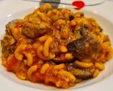 Foto del paso 6 de la receta Fideuá de verduras, champiñones y solomillo de cerdo