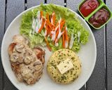 Foto langkah ke 10 dari resep 🍗Chicken Steak Saus Carbonara Jamur Kancing 🍄🧀Rasanya Kayak Steak 100rb-an.
