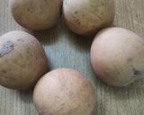A picture of step 1 of Chikoo+dry fruits chat.