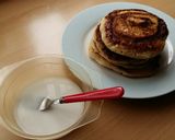 A picture of step 9 of Vickys Cinnamon Roll Pancakes, GF DF EF SF NF.