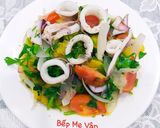 Hình bước làm 3 của món Mực xào cà chua,thơm,hành tây,rau cần