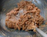 A picture of step 4 of Khajoor coconut peda.