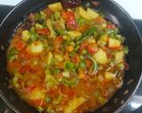 A picture of step 3 of Aloo capsicum.