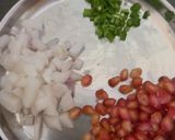 A picture of step 1 of Kesar mango salsa.