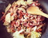 A picture of step 3 of Creamy Rigatoni with Basil Pesto & Prosciutto.