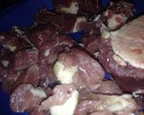 A picture of step 1 of Spiced matoke with beef #charityrecipe#4weekchallenge.