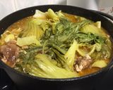 A picture of step 1 of Leftover Meat With Mustard Green Stew / CHAI BUEY.