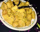 A picture of step 10 of Bengali Aloo Posto.