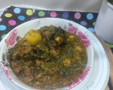 A picture of step 7 of Mutton spinach fenugreek potato.
