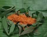 Foto langkah ke 6 dari resep Brengkes/Pepes Ikan Asin Peda Daun Singkong.