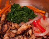 A picture of step 12 of Japchae with Grilled Marinated Chicken.