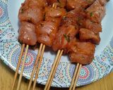 Gambar langkah 2 resipi Garlic Chicken Skewer.