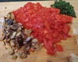 A picture of step 1 of Roasted red pepper stuffing.