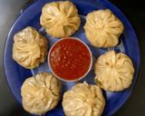 A picture of step 5 of Keema momos.
