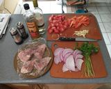 A picture of step 1 of Pollo al Chilindrón (Chicken Chilindrón).