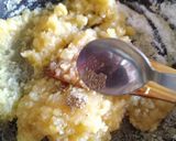 A picture of step 4 of Moong daal coconut kalash halwa.