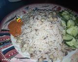 A picture of step 7 of Rice n beans wit cucumber.