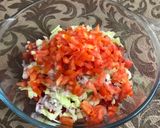A picture of step 4 of Watermelon Salad.