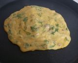 A picture of step 2 of Besan ka chilla.