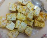 A picture of step 1 of Paneer chili.