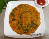A picture of step 4 of Malabar Spinach-Besan Chilla.