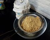 A picture of step 2 of Biscuits Meethi (Swiss roll style).