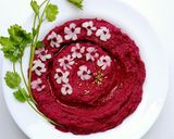 A picture of step 3 of Beetroot Hummus.
