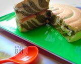 Hình bước làm 6 của món Zebra ogura cake phiên bản matcha