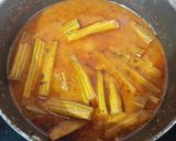 A picture of step 7 of Shegvani (Drumstick bhaji).