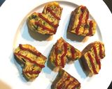 A picture of step 7 of Heart shaped Korean rolled omlette canapé.