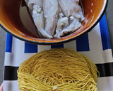 A picture of step 1 of Squid Noodle.