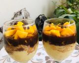 A picture of step 2 of Mango and chocolate Custard.