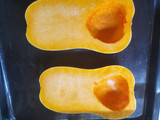 Calabaza rellena con espinaca, brócoli y arroz