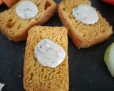 A picture of step 5 of Homemade Ranch dressing with salad and rusk toast.