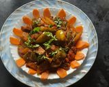 A picture of step 9 of Nagpuri style Wanga batata saoji masala zhanzhanit bhaji (brinjal potato sabji).
