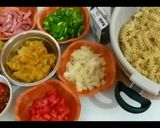 Foto do passo 1 de Macarrão ao molho de frango, calabresa e camarão