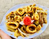 Hình bước làm 2 của món Mực xào cà ri sả ớt