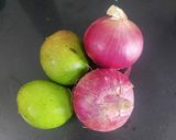 A picture of step 1 of Raw mango Chutney.