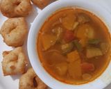 A picture of step 7 of Medu Vada sambar.