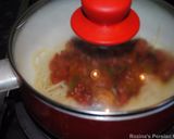 A picture of step 13 of Persian style meatballs spaghetti.
