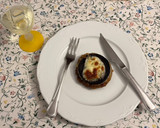 Foto del paso 5 de la receta: Pincho de berenjenas rebozadas con morcilla y plátano caramelizado