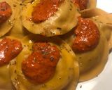 Foto del paso 7 de la receta: Tortelloni de berenjena, tomate y mozzarella, con salsita de pimientos rojos