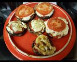 A picture of step 9 of My Pizza style stuffed portobello mushrooms.